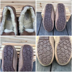 Tan UGG Ansley Slippers Seude Fuzzy Slip On Shoes Moccasins thumbnail 8