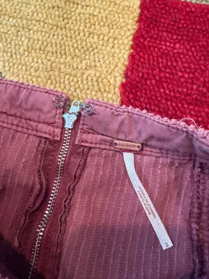 Free People Kendall Corduroy Mini Skirt Dusty Rose Pink Frayed Raw Hem Size 2 thumbnail 2