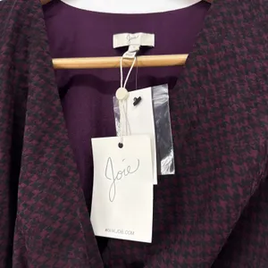 NEW NWT Joie Marcel Blackberry Houndstooth Tiered‎ Long Sleeve Wrap Dress Small thumbnail 10