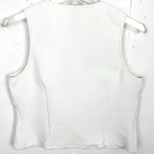 Anthropologie Dolan Left Coast Structured Vest Pullover White Cotton Size Medium thumbnail 4