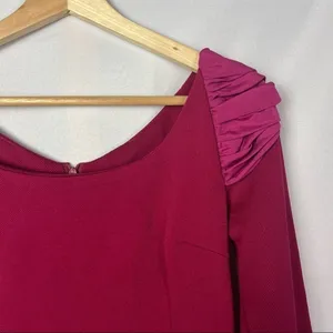 Boutique Fuchsia Round Neck Puff Sleeve Sheath Mini Dress S‎ thumbnail 3