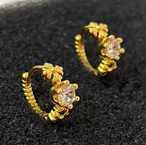 13mm CZ Small Hoop Earrings for Men Women Hip Hop Punk Streetwear Unisex Earring thumbnail 1