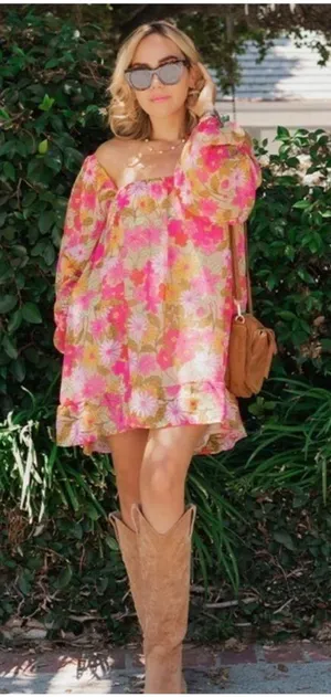 Show Me Your MuMu Briar Floral Mini Dress Women's M Boho thumbnail 1