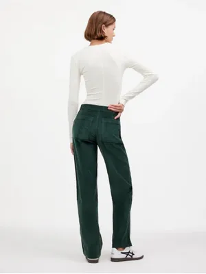 Madewell Emmett Wide Leg Corduroy Pants in Luxury Forest Green Size 26 thumbnail 3