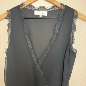 L’Academie Jade Wrap Lace Edge Mini Black Dress Revolve size XS $200 thumbnail 6