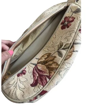 VINTAGE Brocade Floral Travel Toiletry Shoe Bag thumbnail 3
