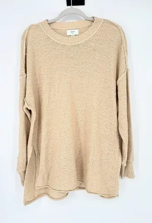 Aerie Womens Sweater Pullover Oversized Deconstructed Slouchy Beige Size‎ Medium thumbnail 1
