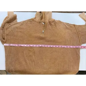 Aerie Oversized Half Zip Sweater XS Camel Chunky Knit Cozy Lounge thumbnail 5