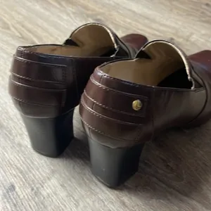 Life Stride Brown Leather Heeled Loafers Size 9 Medium thumbnail 15