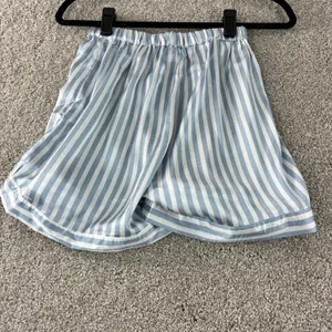 Boohoo Womens Pajama Set Size 2 Blue White Striped Shirt Shorts Sleepwear Lounge thumbnail 9