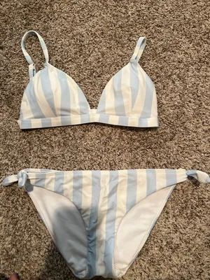 Hollister Blue and white stripped bikini thumbnail 1