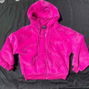 💕NWOT FCT With Love Size Small Hot Pink Faux Fur Hooded Jacket 💕 thumbnail 7