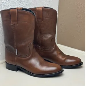 Acme Womens Brown Leather Roper Western Boots Round Toe Made in Mexico 4.5 D thumbnail 3