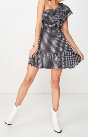 Cotton On e Shoulder Gingham Check Dress thumbnail 1