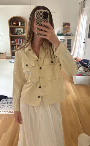 Light Yellow Utility Jacket with Chest Pockets thumbnail 1