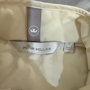 Peter Millar Lizzie Hybrid Vest Womens Large Cream Gray Plaid Quilted Full Zip thumbnail 8