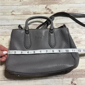 Kate Spade New York Leighton Pebbled Leather Gray Satchel Handbag Old Purse thumbnail 11