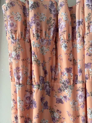 Lulus Started With a Kiss Orange Floral Print Tie-Strap Tiered Dress thumbnail 6