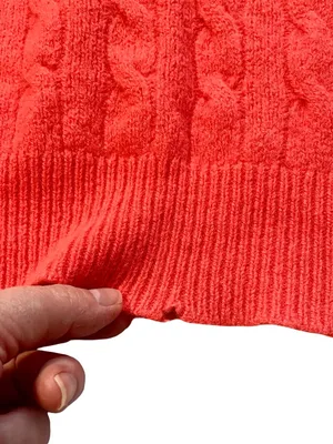 Polo Ralph Lauren Orange Cable Knit Cashmere Merino Wool Blend Sweater thumbnail 6