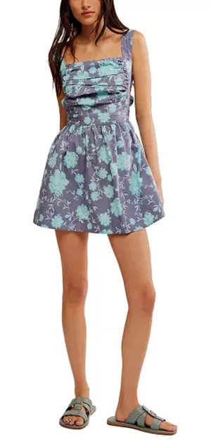 Free People Women's Meet Me In Maui Floral Printed Mini Dress Size Large NWT thumbnail 1