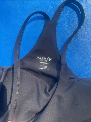 Old Navy Active PowerSoft Crop Tank Women’s Small Black Built-In Bra thumbnail 2