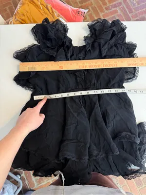 Anthropologie Maeve Scoop-Neck Frilly Ruffled Romper size medium romantic dainty thumbnail 6