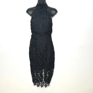 Bardot Lace Midi Dress Womens 4 XS‎ Black High Neck Floral Cocktail thumbnail 12