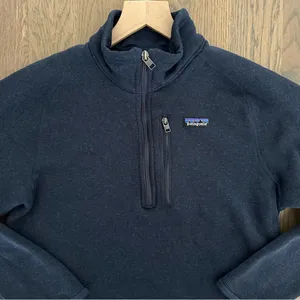 Patagonia Women's Quarter Zip Pullover Better Sweater in New Navy Blue Medium thumbnail 2