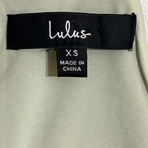 Lulus Sage Green Satin Mini Dress Halter‎ Neck Asymmetrical Hem Size XS thumbnail 3