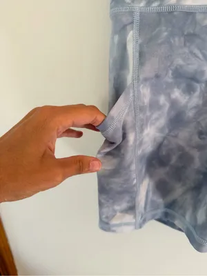 aerie Tie-Dye High-Rise Athletic Shorts - Blue/white large thumbnail 2