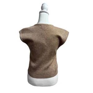 NEW J. Crew Sweater Shell with Buttons Sleeveless Merino-Linen Blend Top Medium thumbnail 4