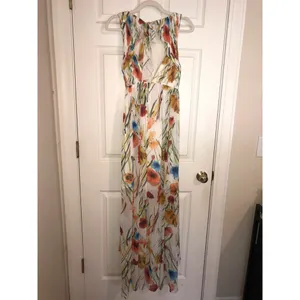 Wedding Guest Dress Size 0 Alice Olivia Mel Open Back High-Low Exotic Poppy Maxi thumbnail 5