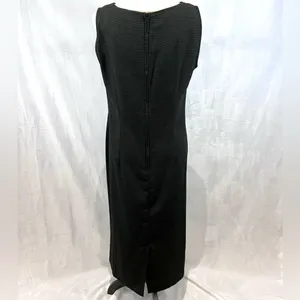 Vintage Sag Harbor black patterned dress maxi dress jacket suit size petite 10P thumbnail 8