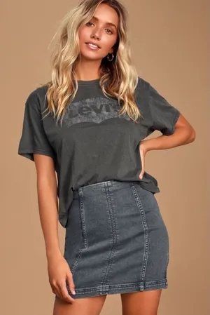 Free People Modern Femme Mini Skirt in Westminster Blue thumbnail 1