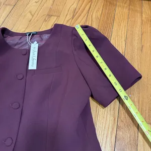 For Love & Lemons NWT Selena‎ Burgundy Short Sleeve Blazer Top Size XL thumbnail 8