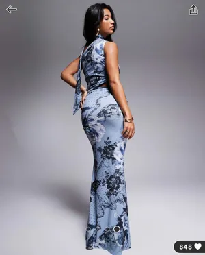 ASOS Blue Print Dress thumbnail 2