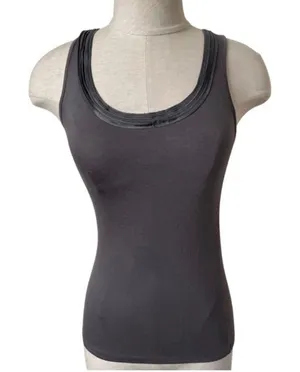 Banana Republic grey tank with layered neckline thumbnail 1