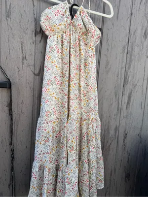 Triple 7 White Floral Halter Maxi Dress thumbnail 4
