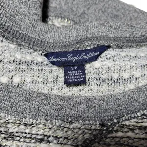 American Eagle Outfitters‎ Gray Speckled Knit Metallic Crewneck Sweater Size SP thumbnail 4