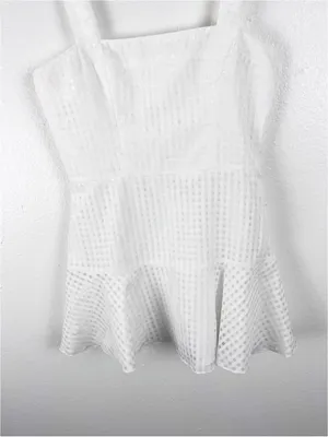 AMANDA UPRICHARD White Annalise Lined Back Zipper Flounce Hem Dress Medium thumbnail 11