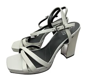 Franco Sarto Damalis Leather‎ Square Toe Platform Block Heel Sandals Size 8M thumbnail 1