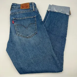 Levi's Women's High Rise Skinny Leg w/Cuffs Medium Wash Blue Jeans-Size 25 thumbnail 1