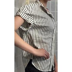 Frame‎ Revolve Linen Blend Striped Organic Short Sleeve Button Up Blouse Size XS thumbnail 2