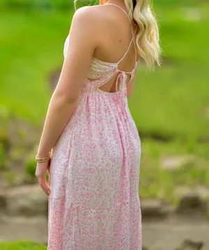 Pink Floral Hollister Maxi Dress thumbnail 2