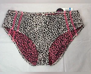 No Boundaries 3X Leopard Print Bikini Bottoms thumbnail 1