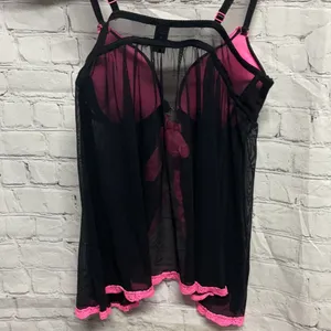 Sexy Lingerie Black w/ Pink lace Size Small thumbnail 8