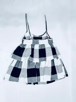 Urban Renewal Remnants Blown Out Gingham Tiered Mini Dress - XS thumbnail 7
