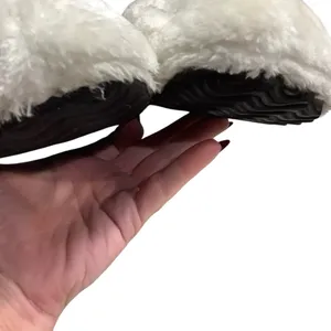 Forever (not forever 21) Cozy Cream colored Furry Amphibious Sole Slippers. thumbnail 6