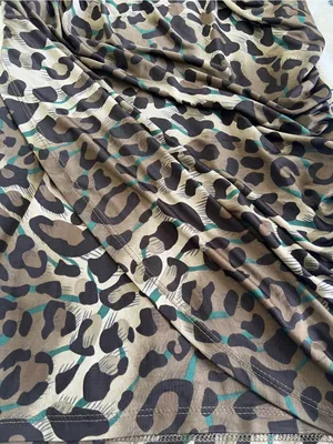 H&O Leopard Print One Shoulder Ruched Bodycon Mini Dress Size M thumbnail 2