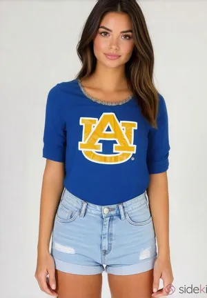 Gameday Couture Womens Size Large Auburn University Tigers Beaded High Neck Tee thumbnail 2
